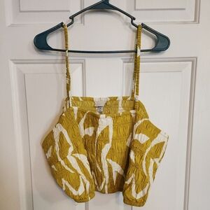 a new day Yellow and White Crop Top